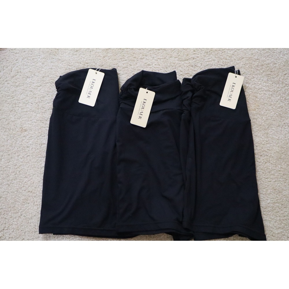 Loungewear Minimalist Ekouaer Skirts Bundle 3-Pack S Black Ruched High Waist